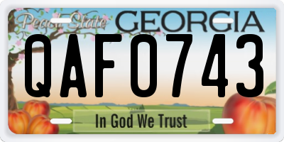 GA license plate QAF0743