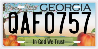 GA license plate QAF0757