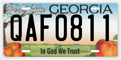 GA license plate QAF0811