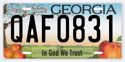 GA license plate QAF0831