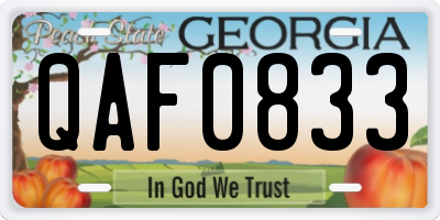 GA license plate QAF0833