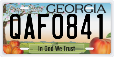 GA license plate QAF0841