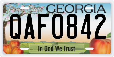 GA license plate QAF0842