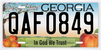 GA license plate QAF0849