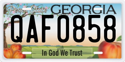 GA license plate QAF0858