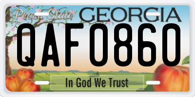 GA license plate QAF0860