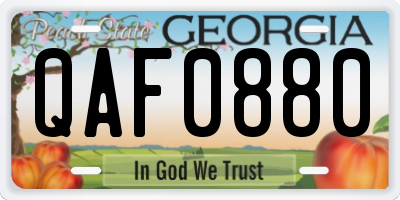 GA license plate QAF0880