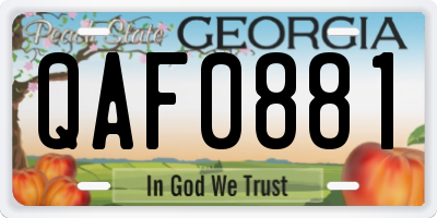 GA license plate QAF0881