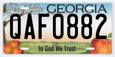 GA license plate QAF0882