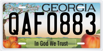 GA license plate QAF0883