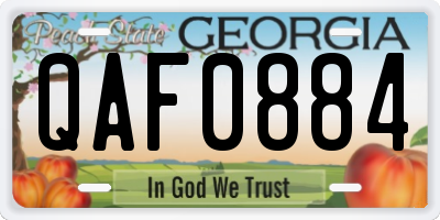 GA license plate QAF0884