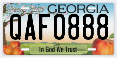 GA license plate QAF0888