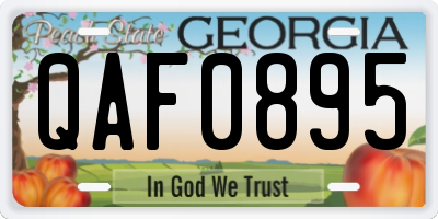 GA license plate QAF0895