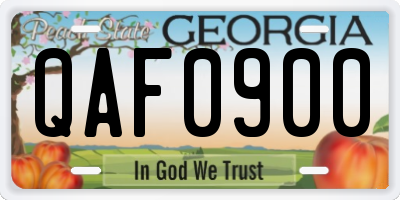 GA license plate QAF0900