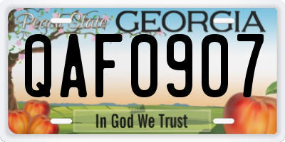 GA license plate QAF0907