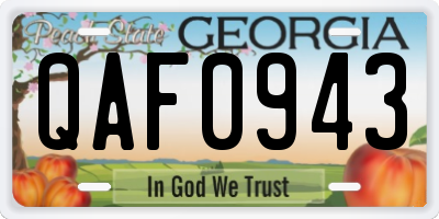 GA license plate QAF0943