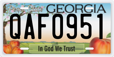 GA license plate QAF0951