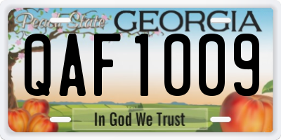 GA license plate QAF1009