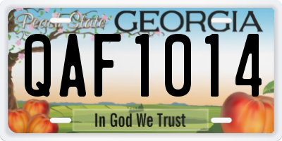 GA license plate QAF1014