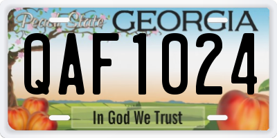 GA license plate QAF1024