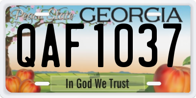 GA license plate QAF1037