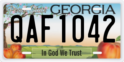 GA license plate QAF1042