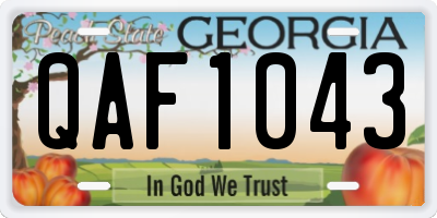 GA license plate QAF1043