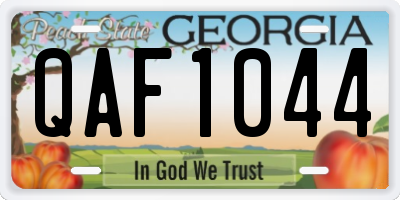 GA license plate QAF1044