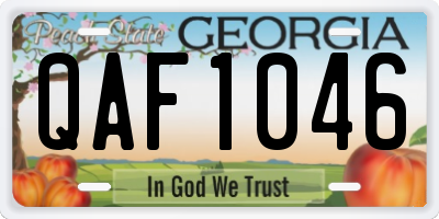 GA license plate QAF1046