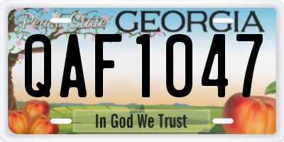 GA license plate QAF1047