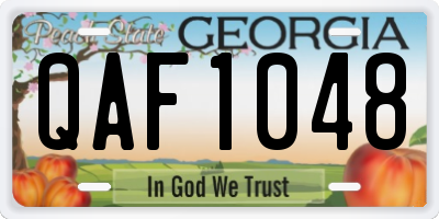GA license plate QAF1048