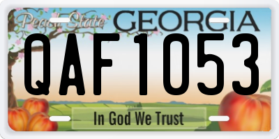 GA license plate QAF1053
