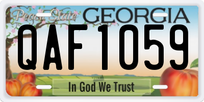 GA license plate QAF1059