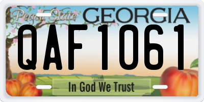 GA license plate QAF1061