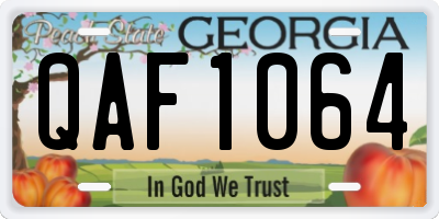 GA license plate QAF1064
