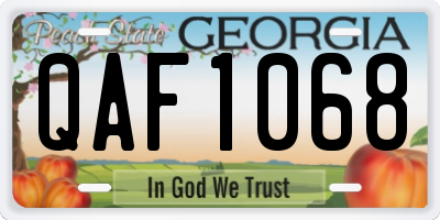 GA license plate QAF1068