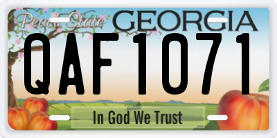 GA license plate QAF1071