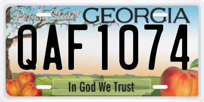 GA license plate QAF1074