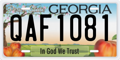 GA license plate QAF1081