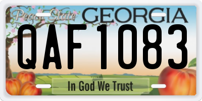 GA license plate QAF1083