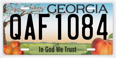 GA license plate QAF1084