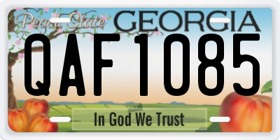 GA license plate QAF1085