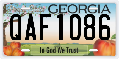 GA license plate QAF1086