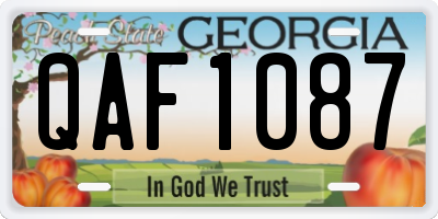 GA license plate QAF1087
