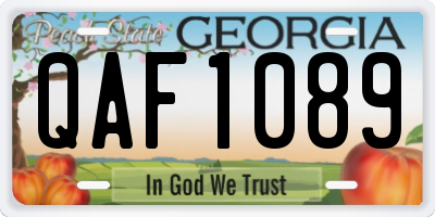 GA license plate QAF1089