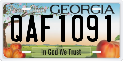 GA license plate QAF1091
