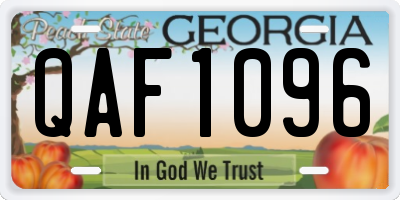 GA license plate QAF1096
