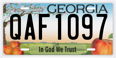 GA license plate QAF1097