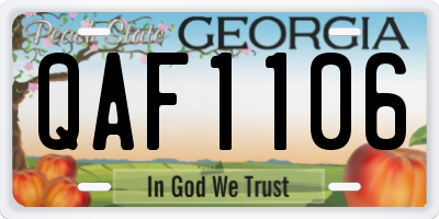 GA license plate QAF1106
