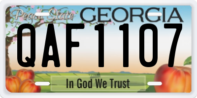 GA license plate QAF1107